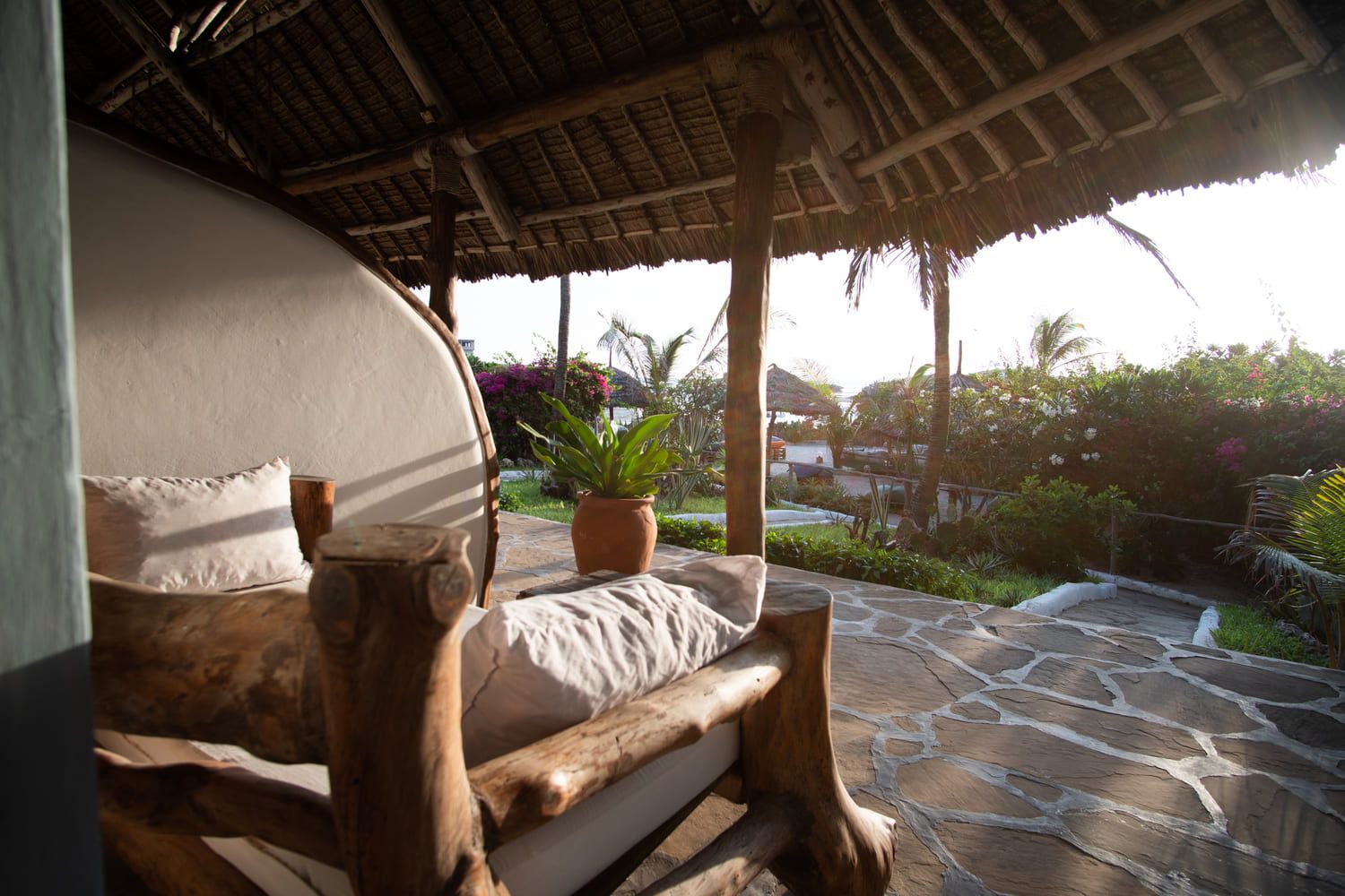 Private beachfront terrace at Sunset Lab Watamu
